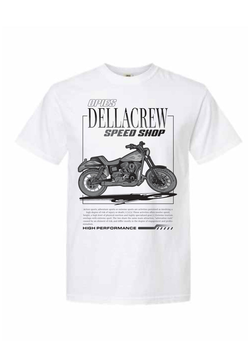 OPIES SPEEDSHOP X DELLA COLLAB White Tee – Della Crew Co.