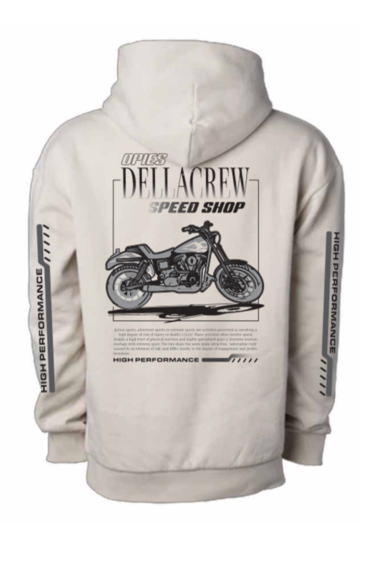 OPIES SPEEDSHOP X DELLA COLLAB Ivory Hoodie – Della Crew Co.